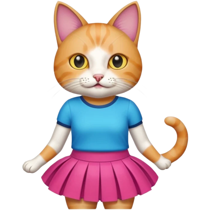 Cat partying in a mini skirt  emoji