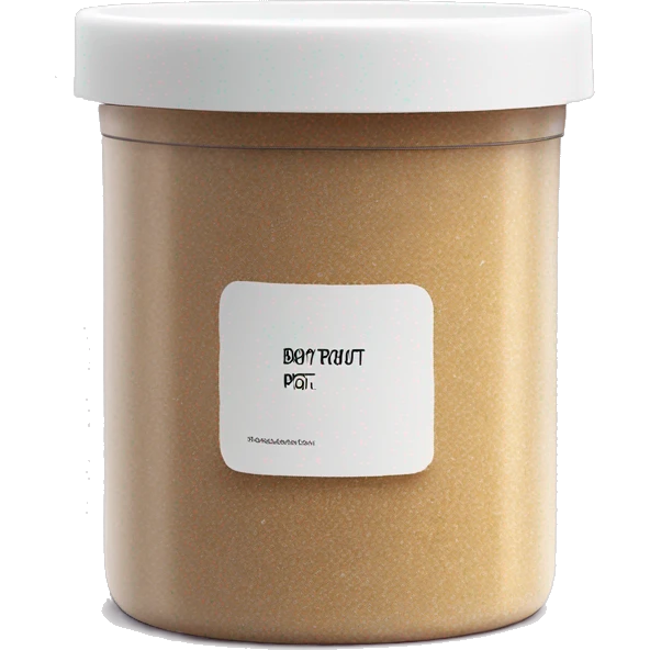 body scrub pot with label emoji