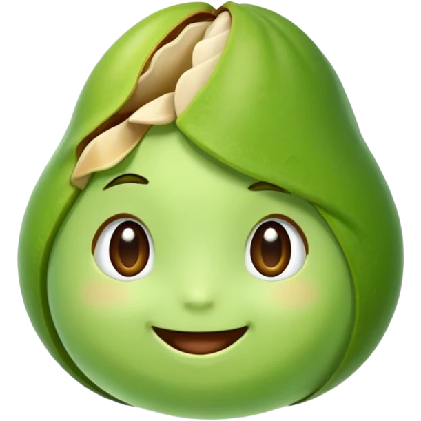 create a cute pistachio in kawai style smiling emoji