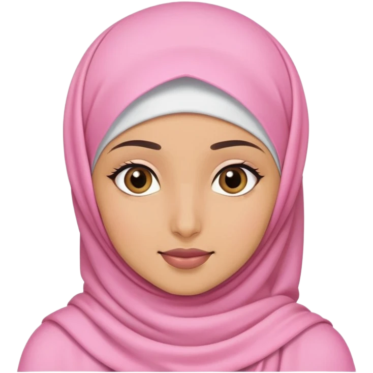 Hijabi girl wearing pink emoji