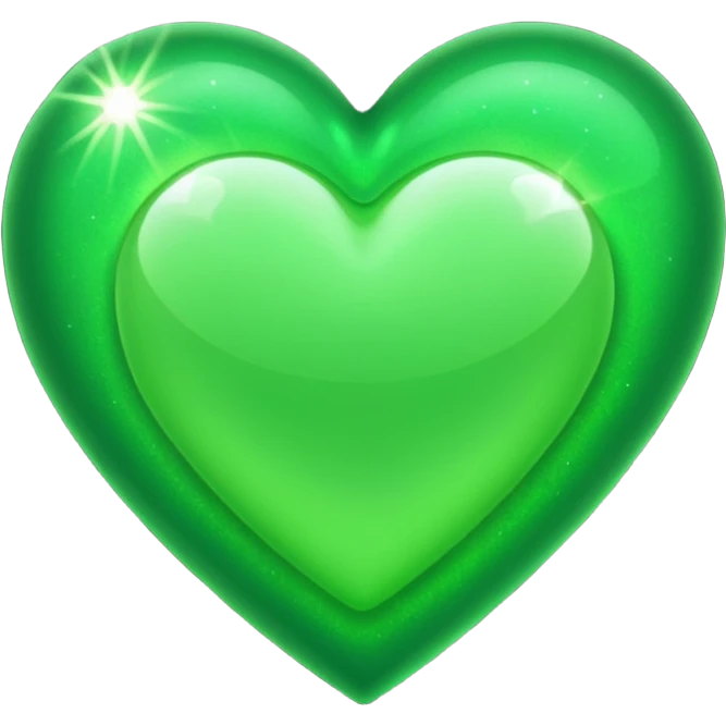 ios Green heart with sparkle emoji