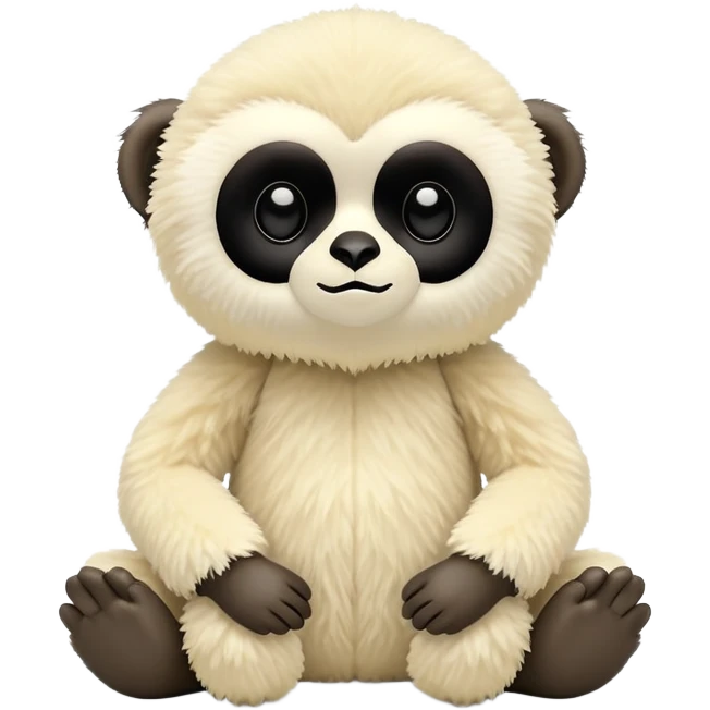 black lar gibbon jellycat stuffed animal plush, soft and cute, kawaii, tiny beady black eyes emoji