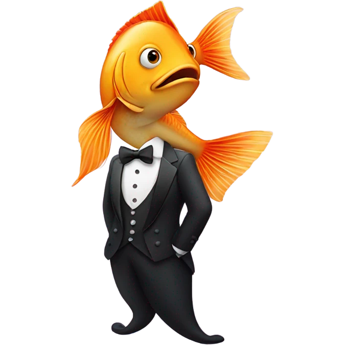 Fish wearing a tuxedo  emoji
