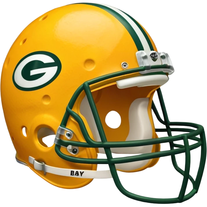 Green Bay packers helmet with a heart near it that looks like cheese inside emoji