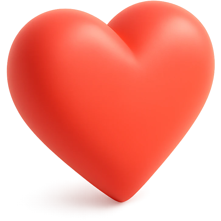 bright red 3D heart with a large blue plus sign next to it, no additional effects, transparent background, Discord role icon emoji