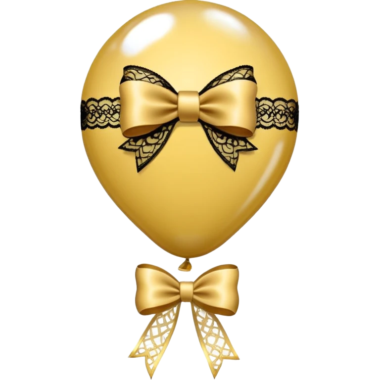 Transparent balloon with golden lace with bow  emoji