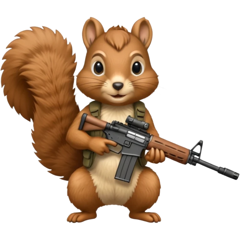 Squirrel holding m4 rifle emoji