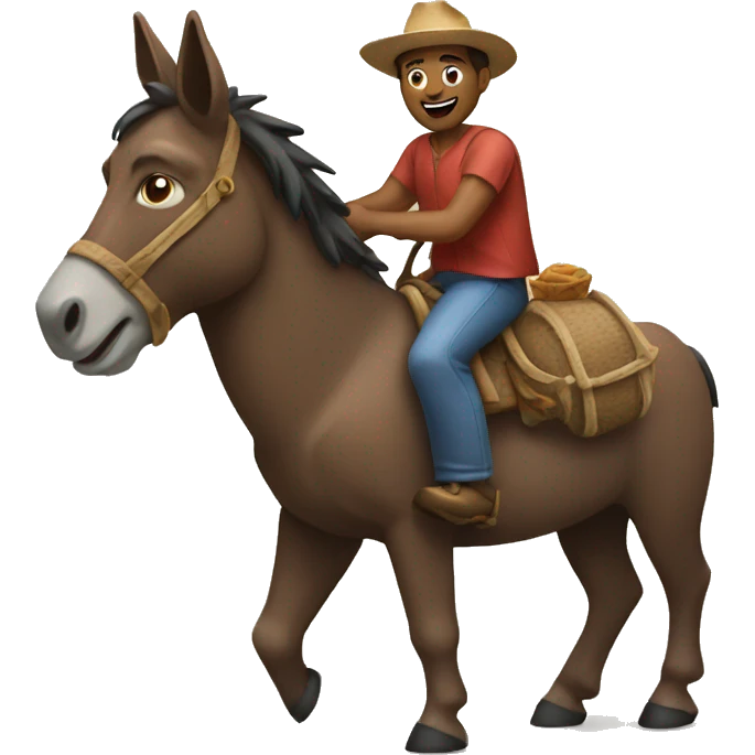 man riding donkey emoji