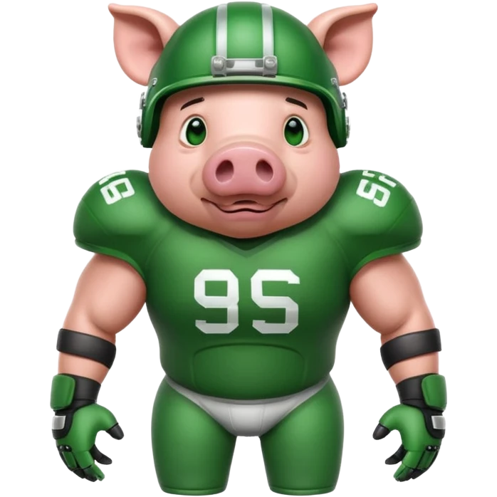 american football player pig green emoji
