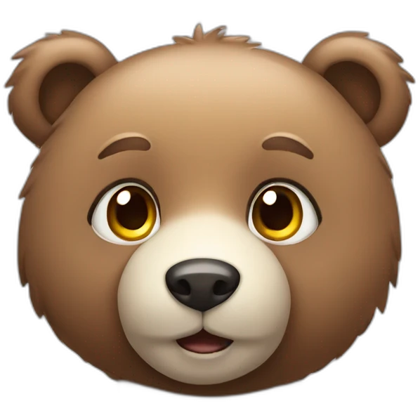 cute bear with grey eyes emoji