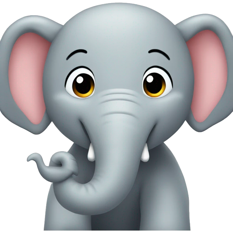 Cute 3D elephant smiling emoji