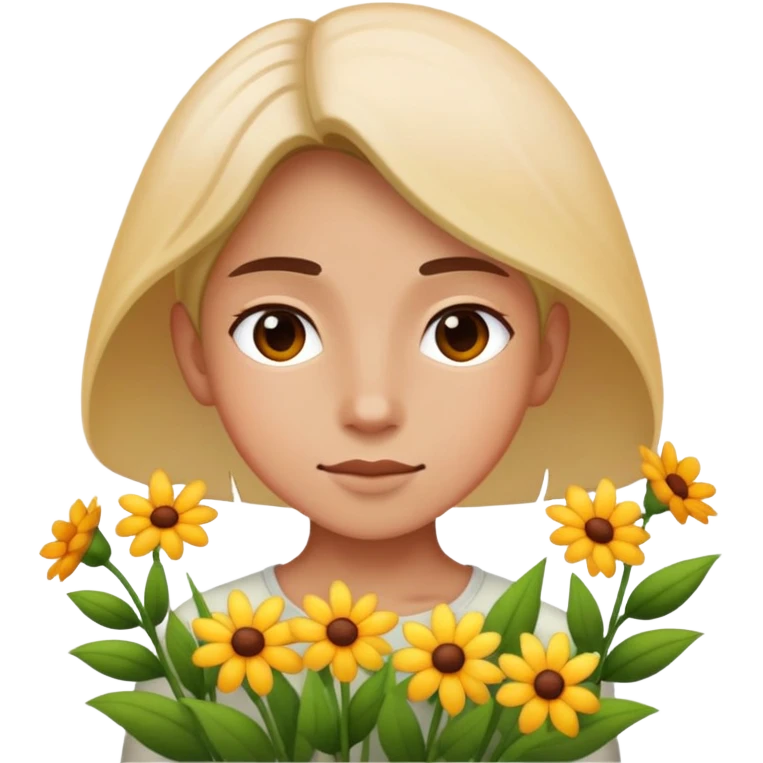 Person tuning through flowers  emoji