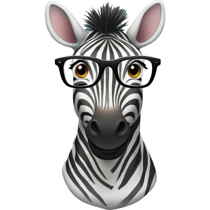 zebra wearing glasses emoji