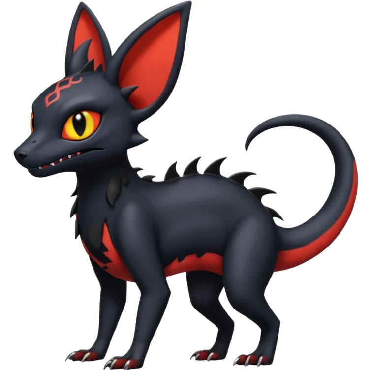  Spooky Gothic Salandit-Umbreon-Litten-Noibat-Fakémon-hybrid-creature (full body)  emoji