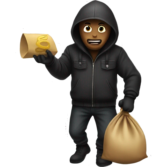 Robber emoji holing moneybag emoji