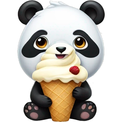 Panda eating ice cream emoji