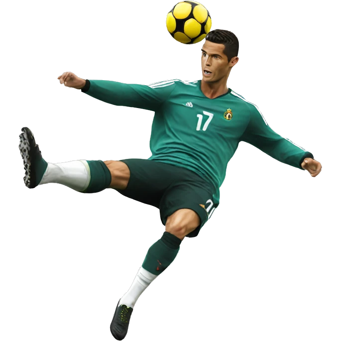 Cristiano Ronaldo doing a bicycle kick emoji