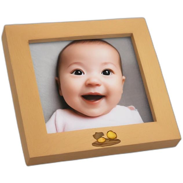 babyphoto-in-woodenphotoframe emoji