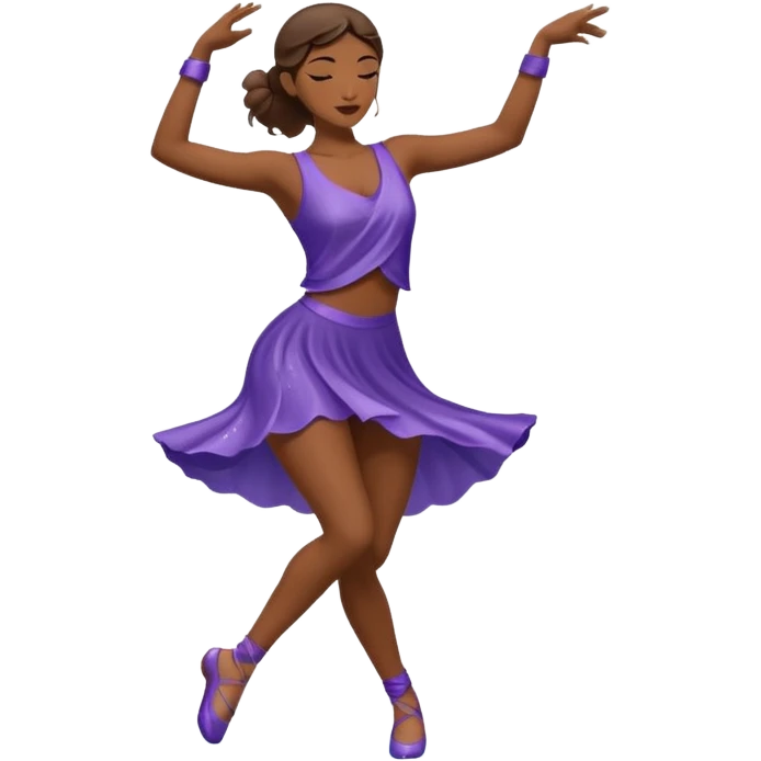 Brown silhouette female dancer in the rain emoji