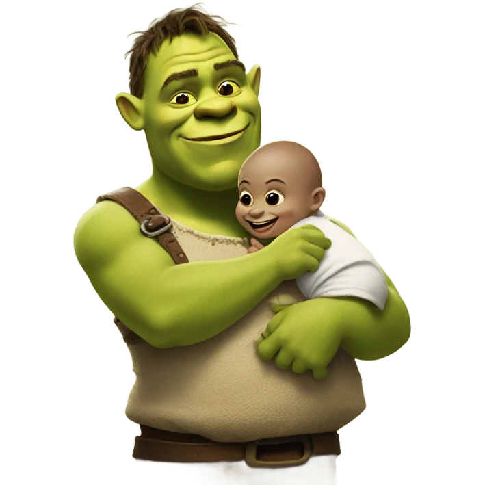 Shrek with baby emoji