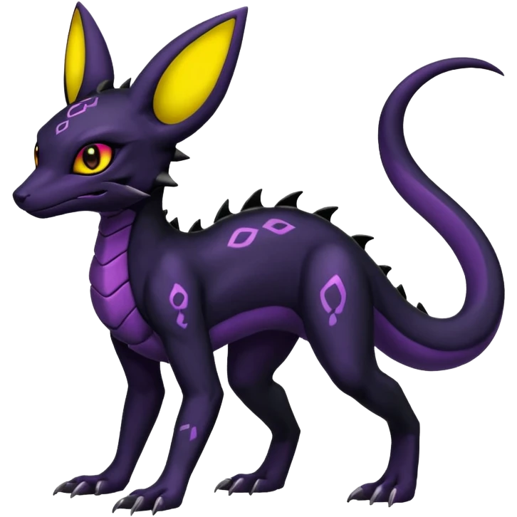 Evil Salandit-Umbreon-Fakémon-hybrid-creature (full body)  emoji