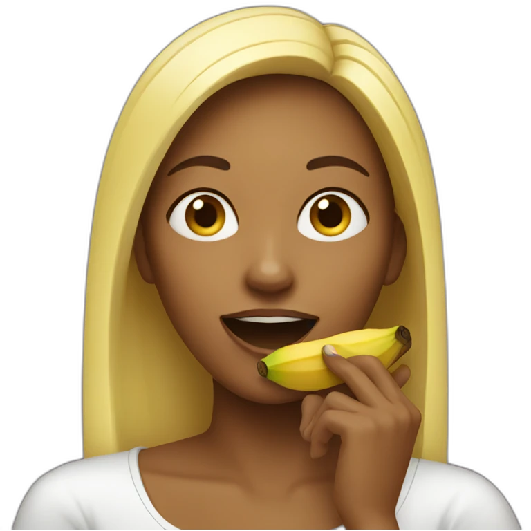 Woman eating banana emoji
