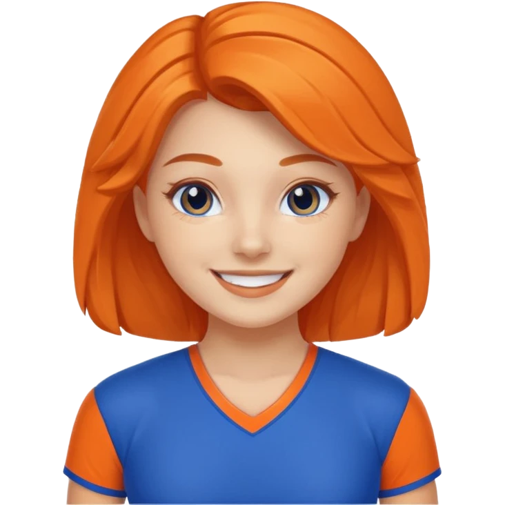 cheerleader  within a circle of shades of orange and blue emoji