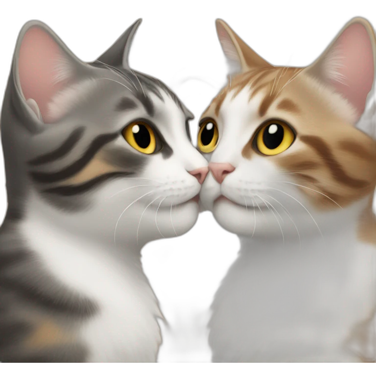 Two cats kissing emoji