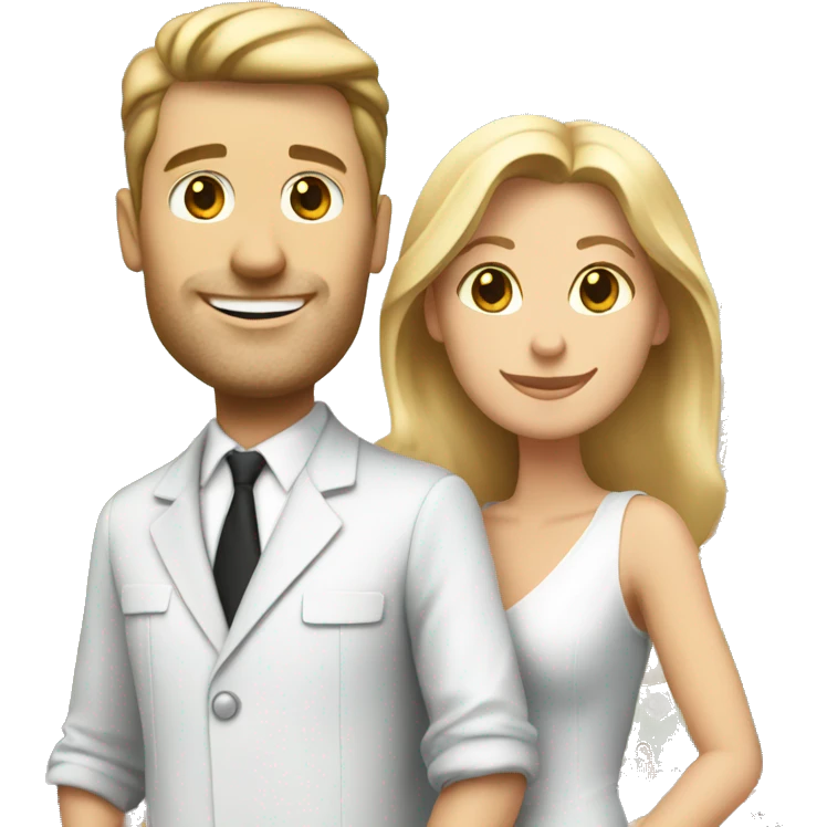 White man and white woman in front of Eiffel tower  emoji