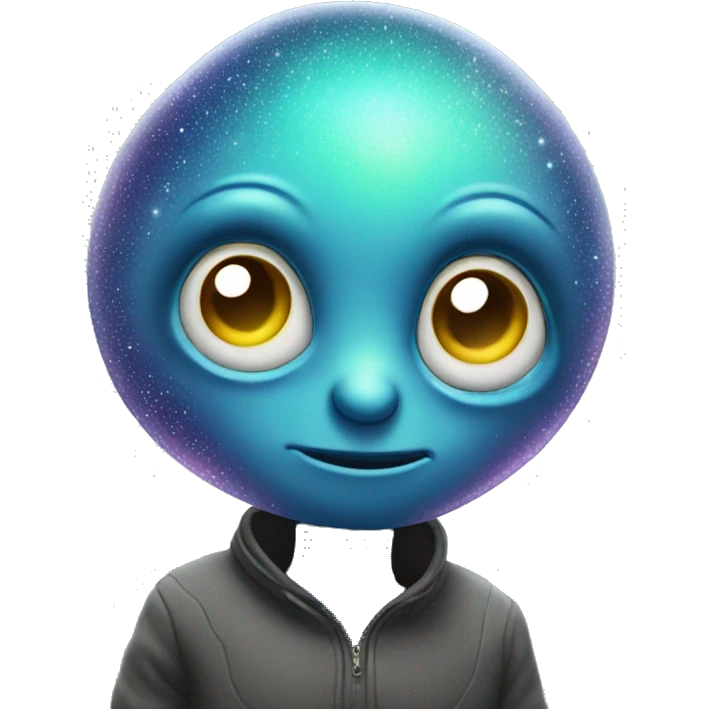 curious alien with sparkles emoji