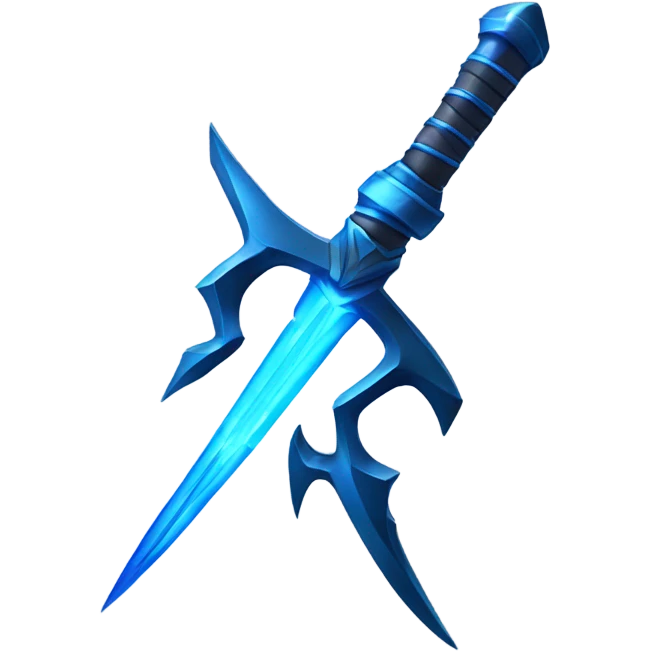 sci-fi multiblade sword-with-blue-ray-blade emoji