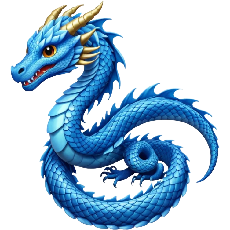 Sky dragon colour in blue emoji