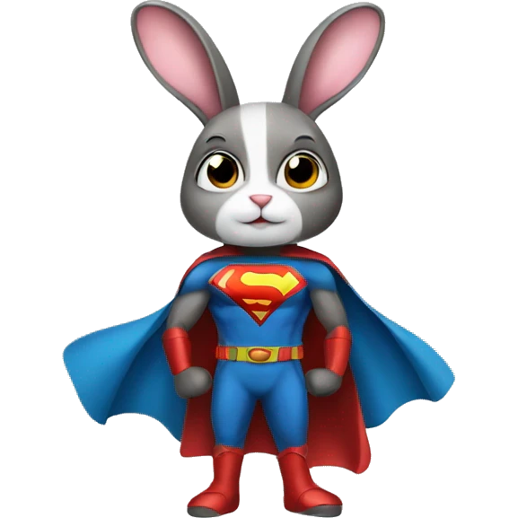 Rabbit dressed as super hero emoji