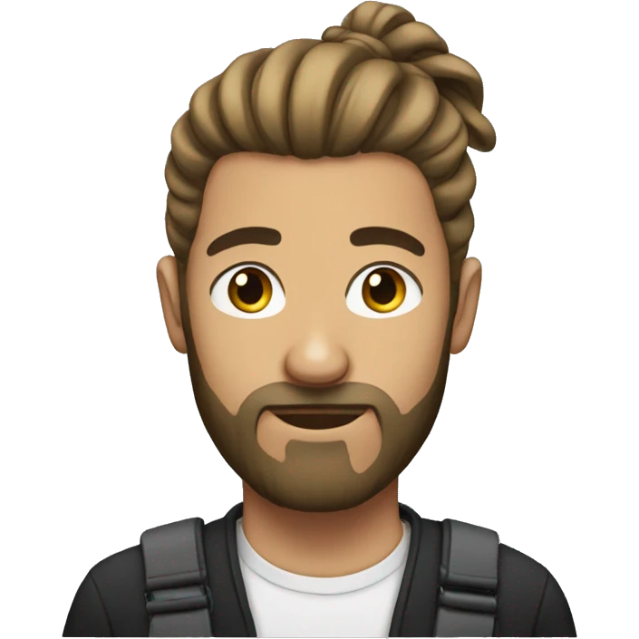 man with man bun and beard emoji