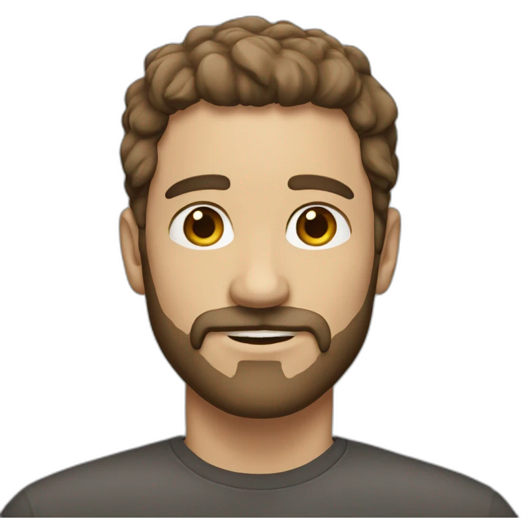 white man with facial hair and fade brown hair emoji