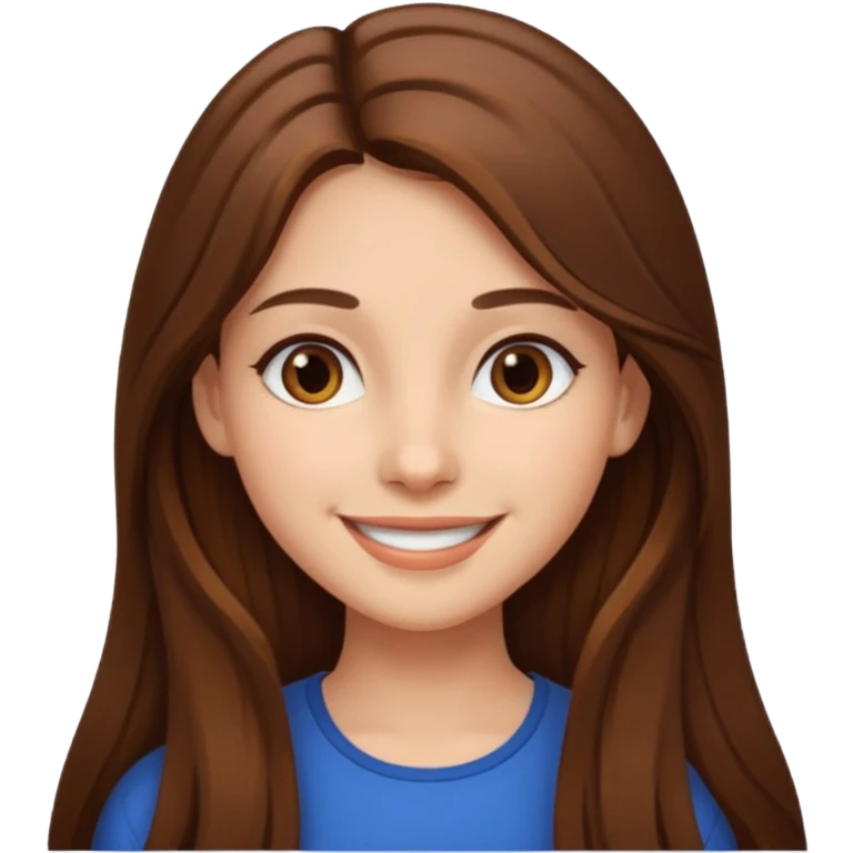 A girl. With long brown hair brown eyes tall beautiful  emoji