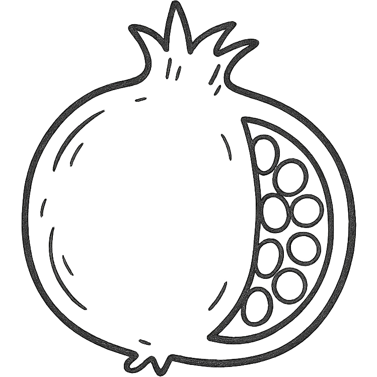 hand drawn outlined pomegranate icon emoji