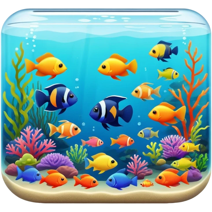 colorful aquarium with tropical fish emoji