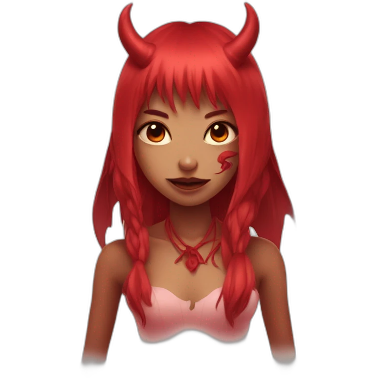 ahagao red demon girl emoji