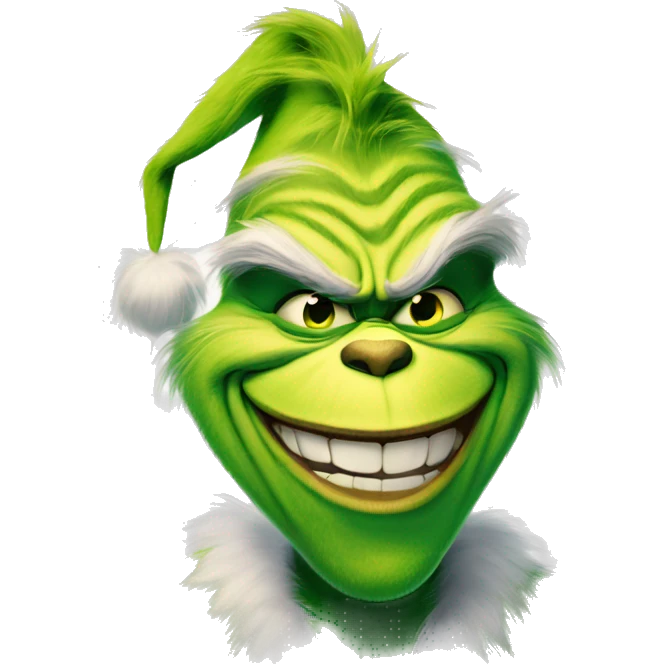 The grinch smirking emoji