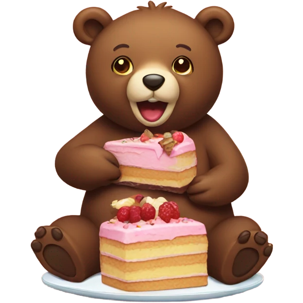 Bear eating Cakes  emoji