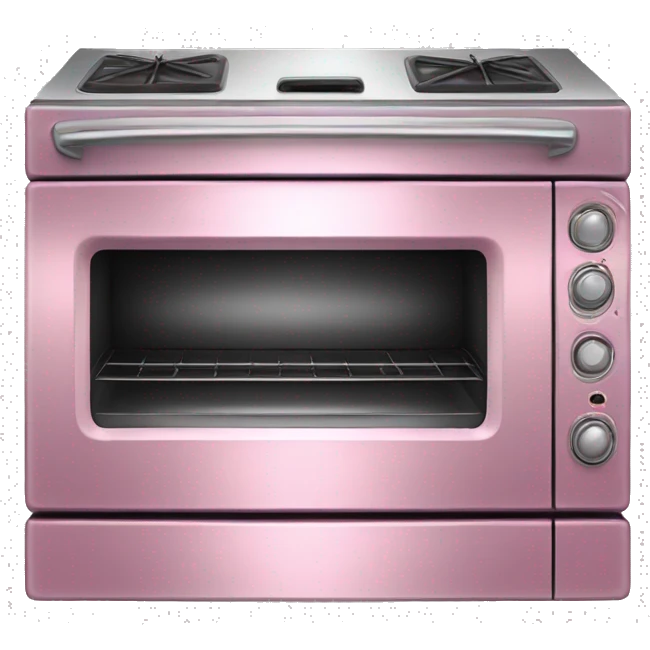 Realistic metallic light pink oven isolated. emoji