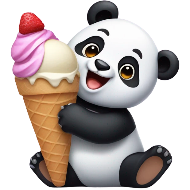 Panda eating ice cream emoji