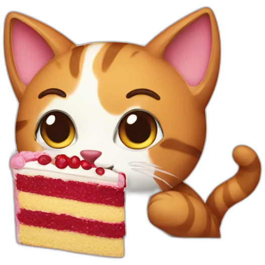cat eating a cake emoji
