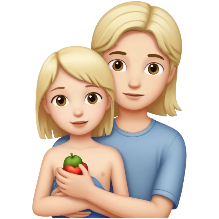 Girl holding a boy emoji