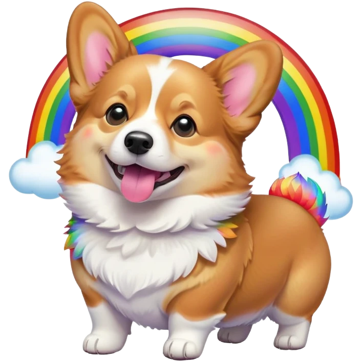 Corgi with a rainbow coming out of its butt emoji