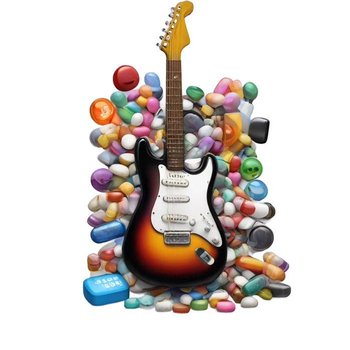 Drugs and rock n roll emoji