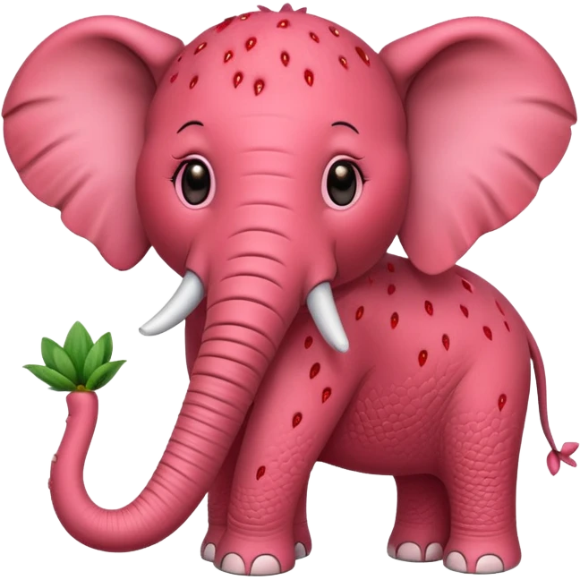 Hazme un elefante con piel de fresa emoji