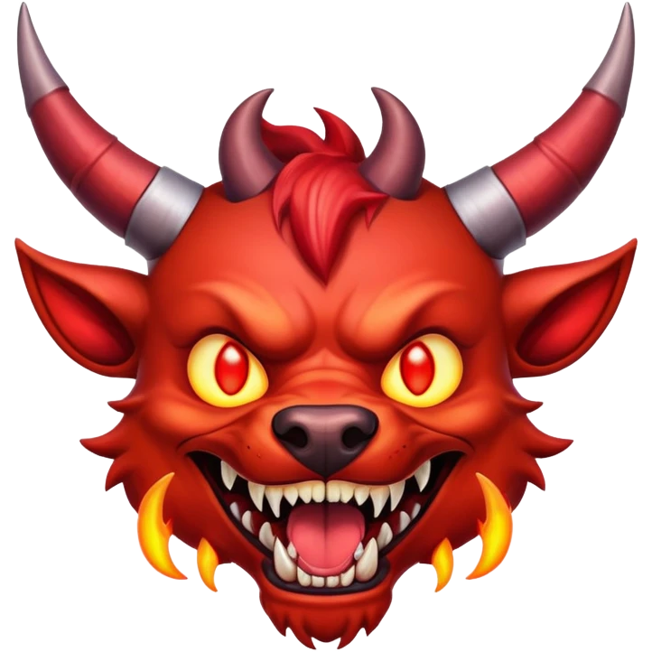 Smiling demon dog emoji
