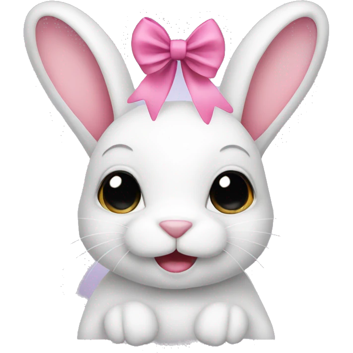 Bunny with a pink bow  emoji